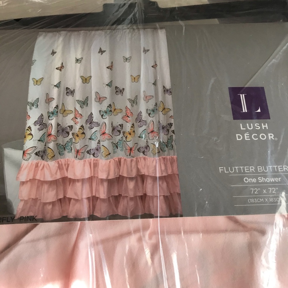 Essential home butterfly shower curtain